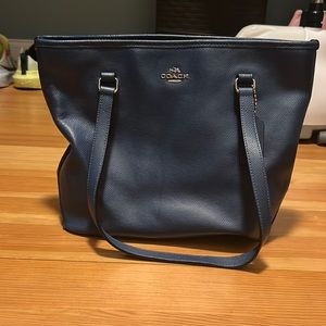Deep blue leather Coach purse